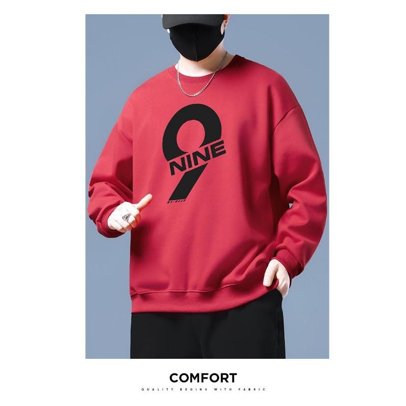 

Sweatshirt Men s New Large Size Autumn Plus Size Loose Long-sleeved Top 4XL червоний