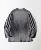 OUTSTANDING Stripe Boat Neck Long Sleeve Tee_Navy/Ivory