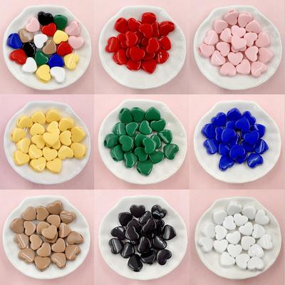 Creative Heart Accessories Faceted Pendants Materials Bracelet DIY Earrings Jewelry Making 20pcs Macaron Color Acrylic DIY 11.7*13.5mm Loose Beads