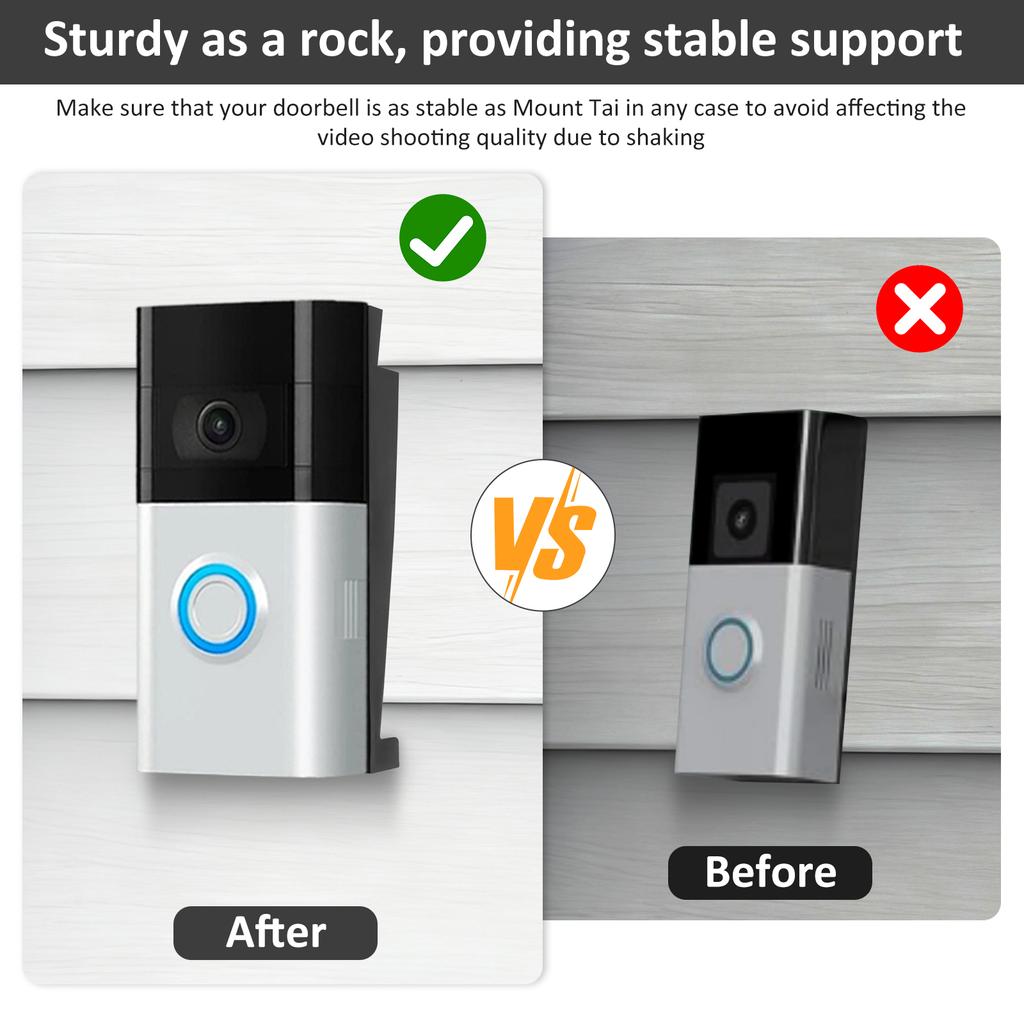 Houses Doorbell Mounting Holder Bracket Compatible with Video Doorbell for Corner Mounting Bracket Kit Drilling Installation