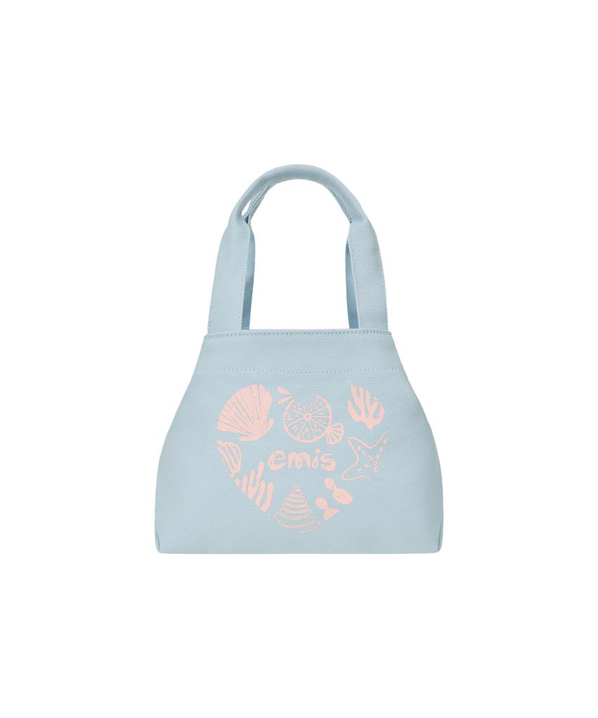 Emis Heart Coastal Mini Tote Bag-Pastel Blue