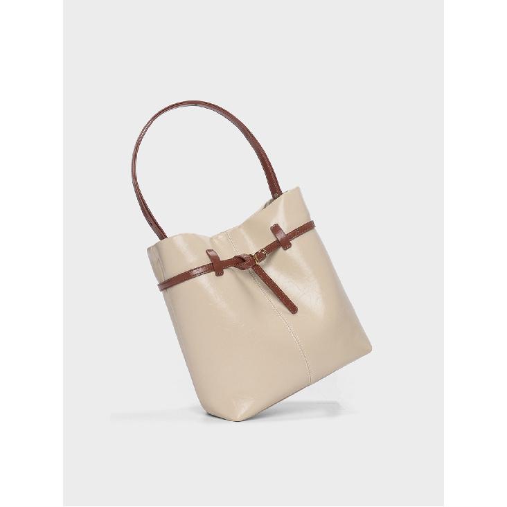 Bucket Bag New Summer Women's Bag Genuine Leather Crossbody Bag Large Capacity Handbag Shoulder Commuter Bag
