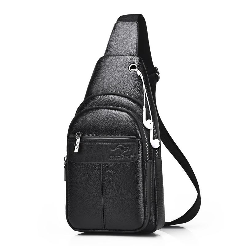 Gentleman's Genuine Leather Crossbody Chest Bag - 2023 Fashion Single Shoulder Backpack