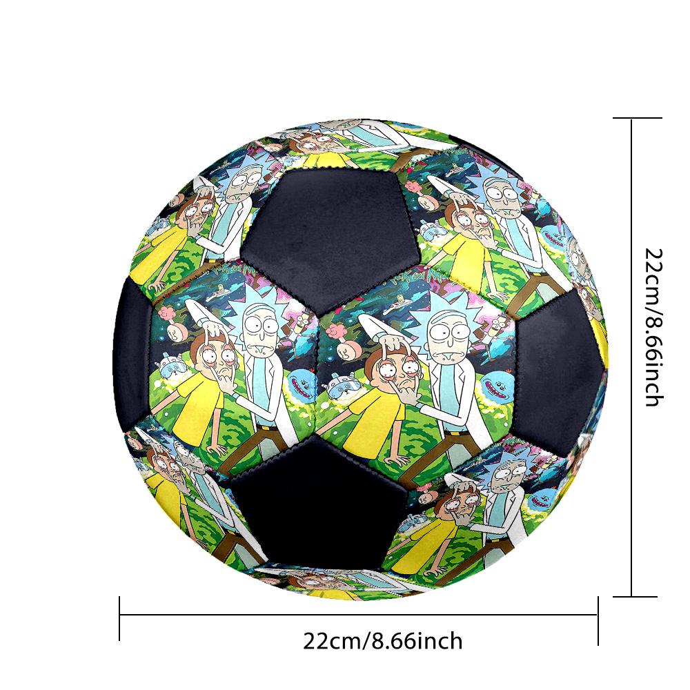 Morty Rick Indoor Soccer Ball Colorful All Ages Size 5 Machine Stitched PVC Competition Ready Durable High-Bounce