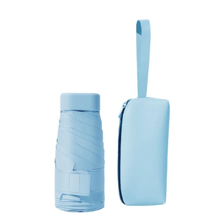 Small Rain and Sun Umbrella Pocket Size Rain Cover with Storage Box Foldable