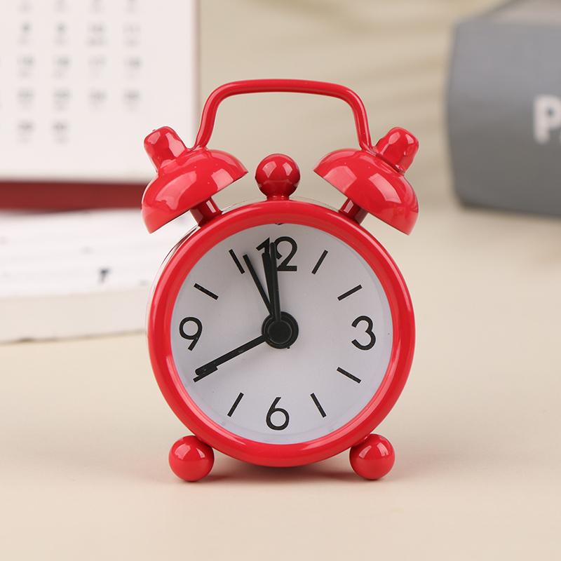 1Pc Creative Quartz Round Alarm Clock 4Cm Mini Metal Small Alarm Clock Portable Desktop Home Decoration