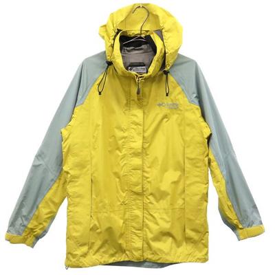 Outdoors Nylon Mountain Parka M Blue X Yellow With Storage Pouch Women Used