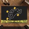 Crime Scene Print Carpet - Forensic Theme Play Mat for With Non-Slip Features Personality Independent and Unique Fashionable