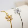 Flower Shape Diamond Adjustable Bracelet Women, Fashionable Exquisite Light Luxury Bracelet Accessories Gift