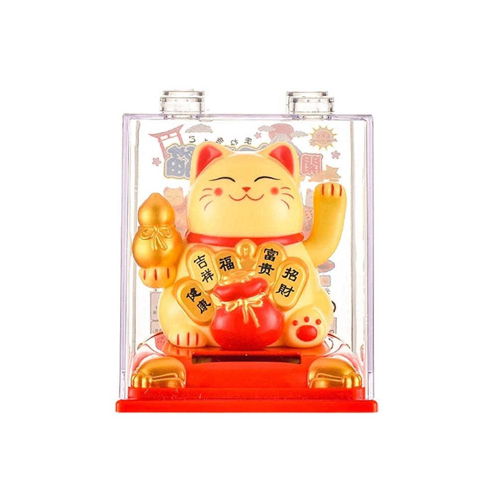 Glückliche Katze Maskottchen Statue Niedliche Winkende Katze Für Haus Auto Bonsai Rezeption Dekoration Handwerk Feng Shui Ornament Figuren