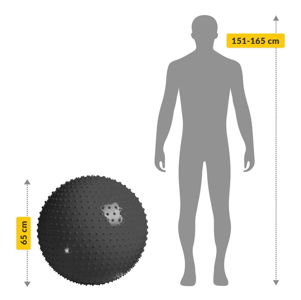 Aufblasbarer Gymnastikball 65 cm - schwarz