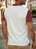 Men's Outdoor Polo Shirt, Available In Multiple Sizes. Features a White Base with Burgundy Raglan Sleeves and a Contrasting Color Block Lapel. Simple