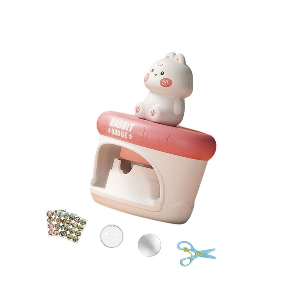 Handgemachte Abzeichenmaschine Bastelabzeichenmaschine Spielzeug für Kinder Kreatives Bastelkunst-Aktivitätsset mit Plastikvorlagenabdeckungen