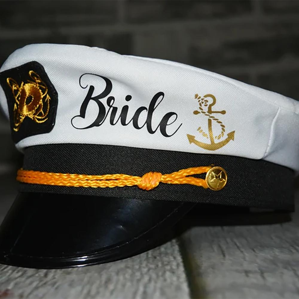 

Bride Groom Nautical Captain s Hat Nautical Sailor Sail Boat Yacht Skipper Cruise Wedding Bachelorette Party Bridal Shower Gift 1pcs