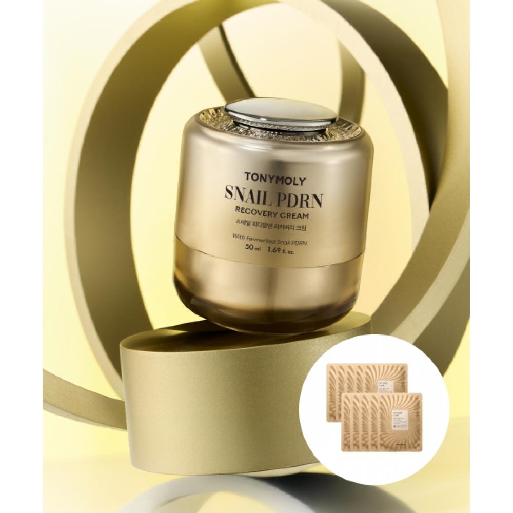 

Tonymoly Snail Pdrn Восстанавливающий крем 50 мл+золото 24к Тканевые маски с муцином улитки Получите 10 штук FREE