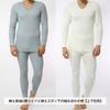 Hidamari Premium Wave Long Sleeve Warm Size Men's U-Neck Shirt, Underwear, Triple-Layer Construction, M, Off-White [PW901-OWH]