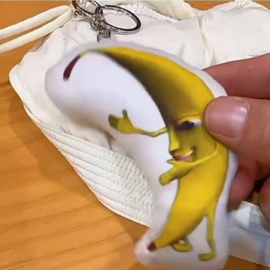 Adorable Banana Plush Toy Keychain With Soft Crystal Fabric And Voice Feature