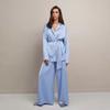 2022 New Ladies Satin Top + Trousers Casual Loose Pajama Set