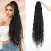 Damen Mode Flauschig 36 Zoll Extra Lang Lockiger Pferdeschwanz Erweiterung Zugband Wasserwelle Pferdeschwanz mit Elastischem Netz