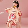 Girls Cotton Cartoon Pajama Set Short Sleeve Shorts Sleepwear Kids 8 Years