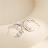 925 Sterling Silver Baroque Pearl Earrings with Moon & Star Design - Women's Hot Item