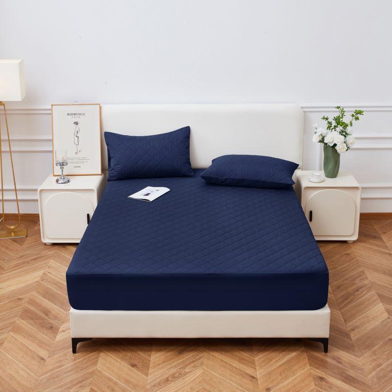

Waterproof Mattress Cover with Cotton Padding, Thickened and High Elasticity with Elastic Band Mattress Protector-White and gray 80x200x30cm