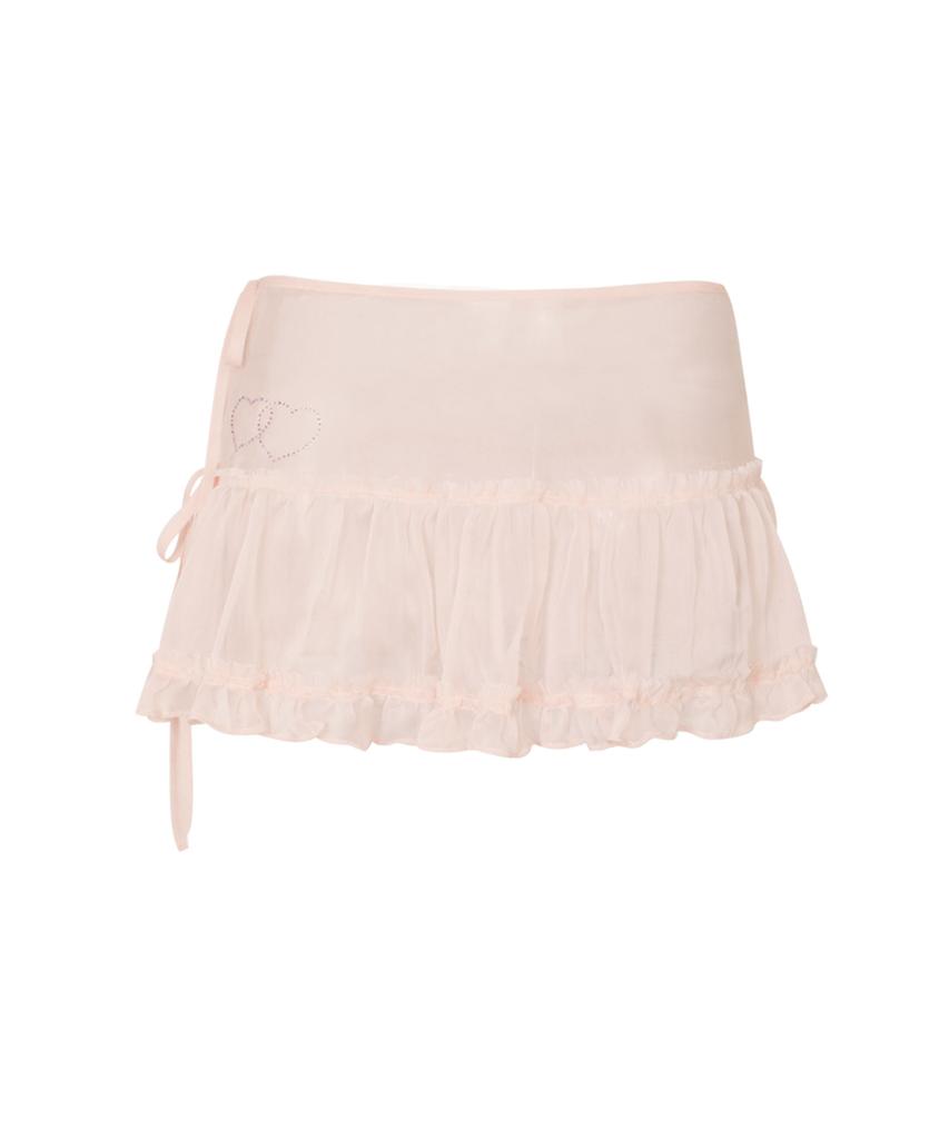 Lulu Seoul Glow Sheer Layering Skirt (Peach)