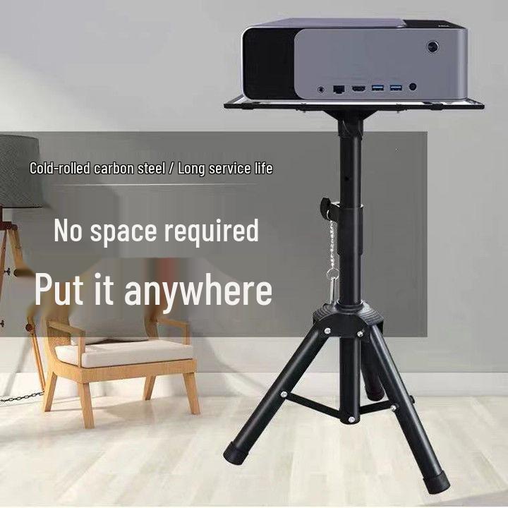Foldable Portable Tripod Projector Stand with Pan-Tilt Bedside Tray
