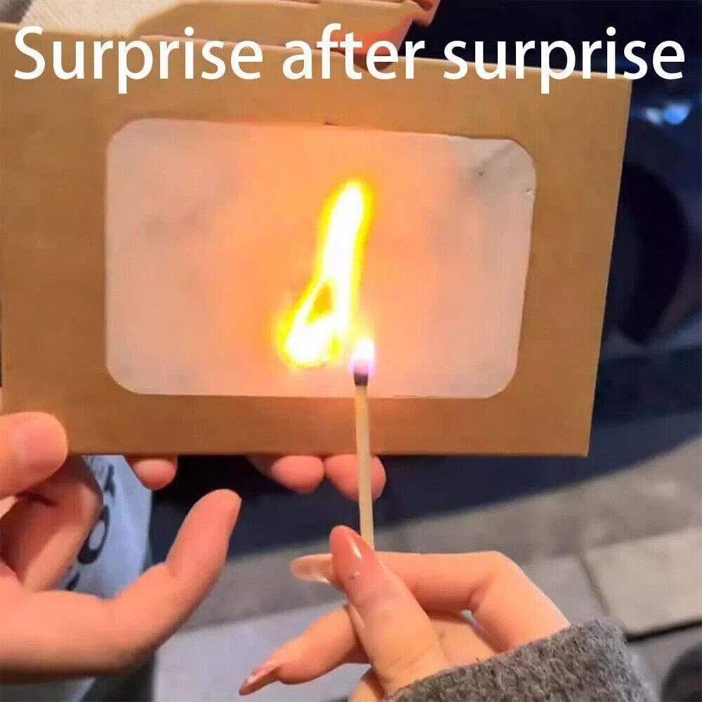 Handmades Christmas Greeting Card Envelope Flame Greeting Card Set  for Birthday Xmas Gifts