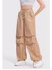 Damen Y2K Cargohose mit weitem Bein und Kordelzug - Schlankmachendes amerikanisches Fallschirmdesign für lässigen Sport.