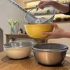 Korean-Style Stainless Steel Colander and Scaled Salad Mixing Bowl Set