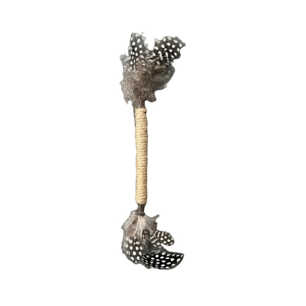 Natural Wood Catnip Toy with Gall Nut and Raffia Sisal for Teeth Cleaning and Teasing