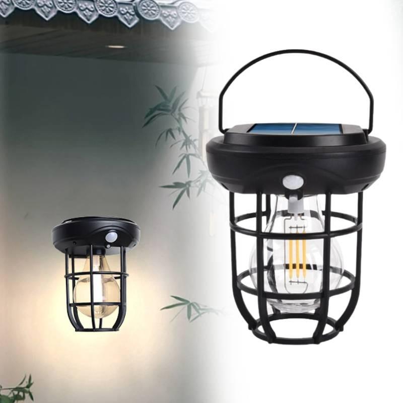 Lamp Solar Outdoor Motion Sensor Tungsten Filament Wall Light Garden Waterproof