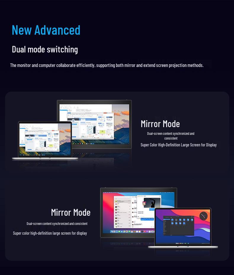 7" 1280x800 Type-C Touchscreen Portable Monitor for PS4/Secondary Display