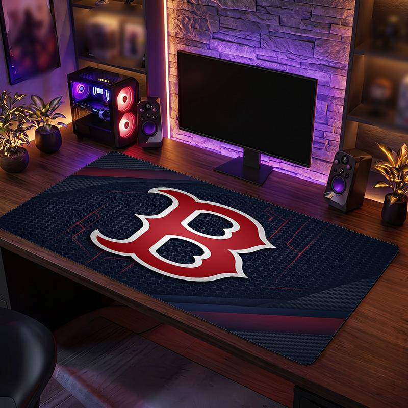 Boston Red Sox Pattern Mousepad Anti?Slip Rubber Desk Pad For Gaming Working Desktop Decoration