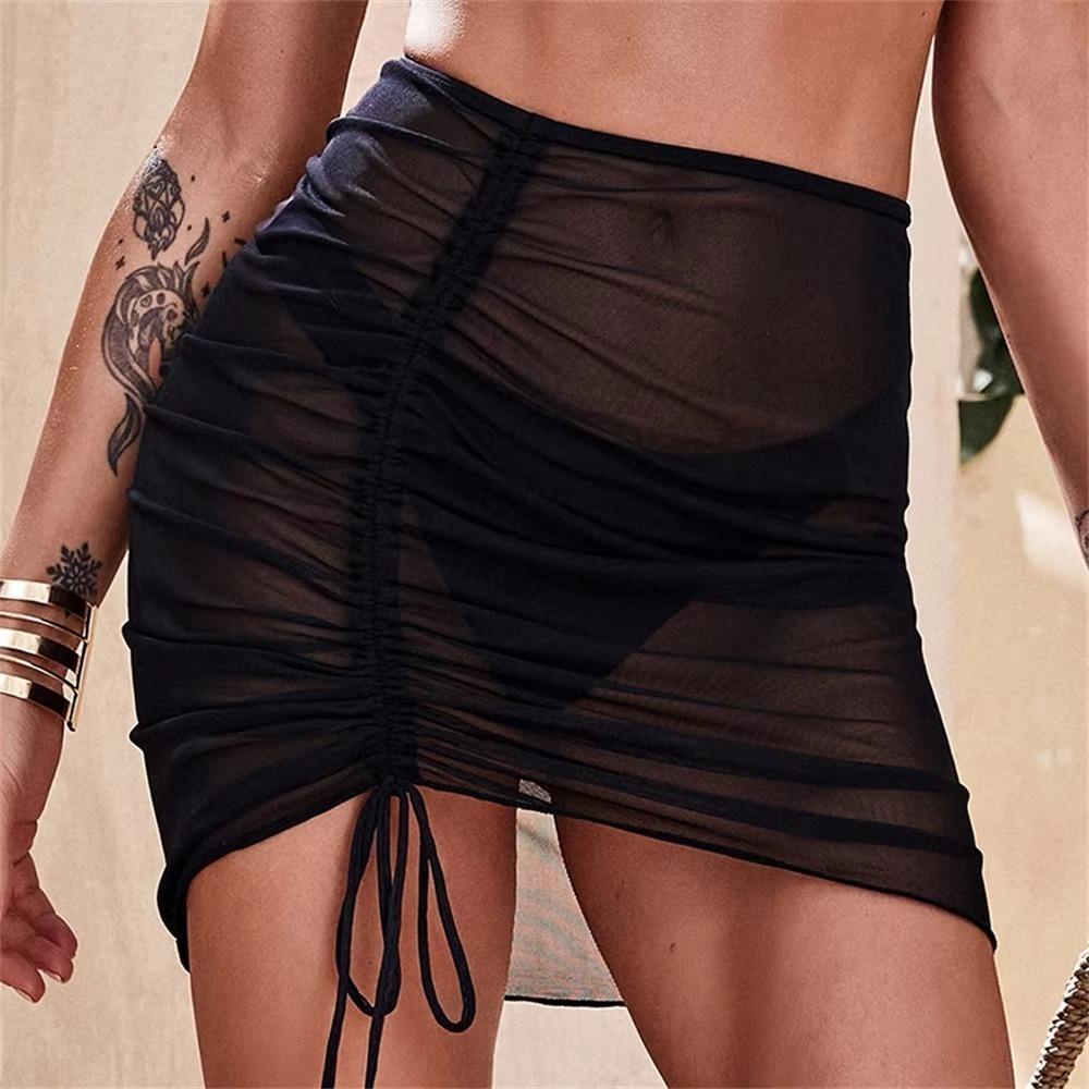 Solid Swimsuit Beach Skirt Translucent Hip Skirt New Beachwear Seaside