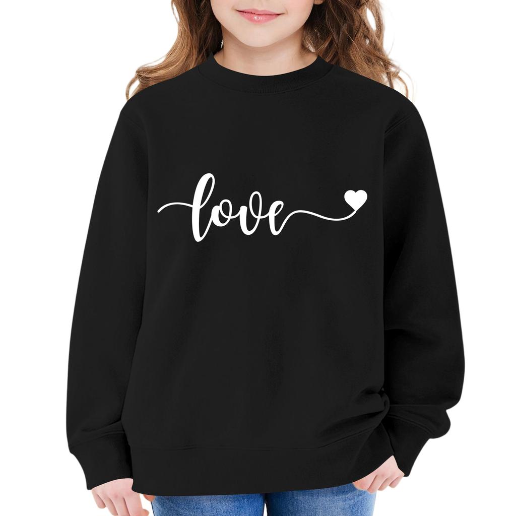 Kinder Langarm Lockerer Pullover Buchstabenaufdruck Rundhals Sweatshirt