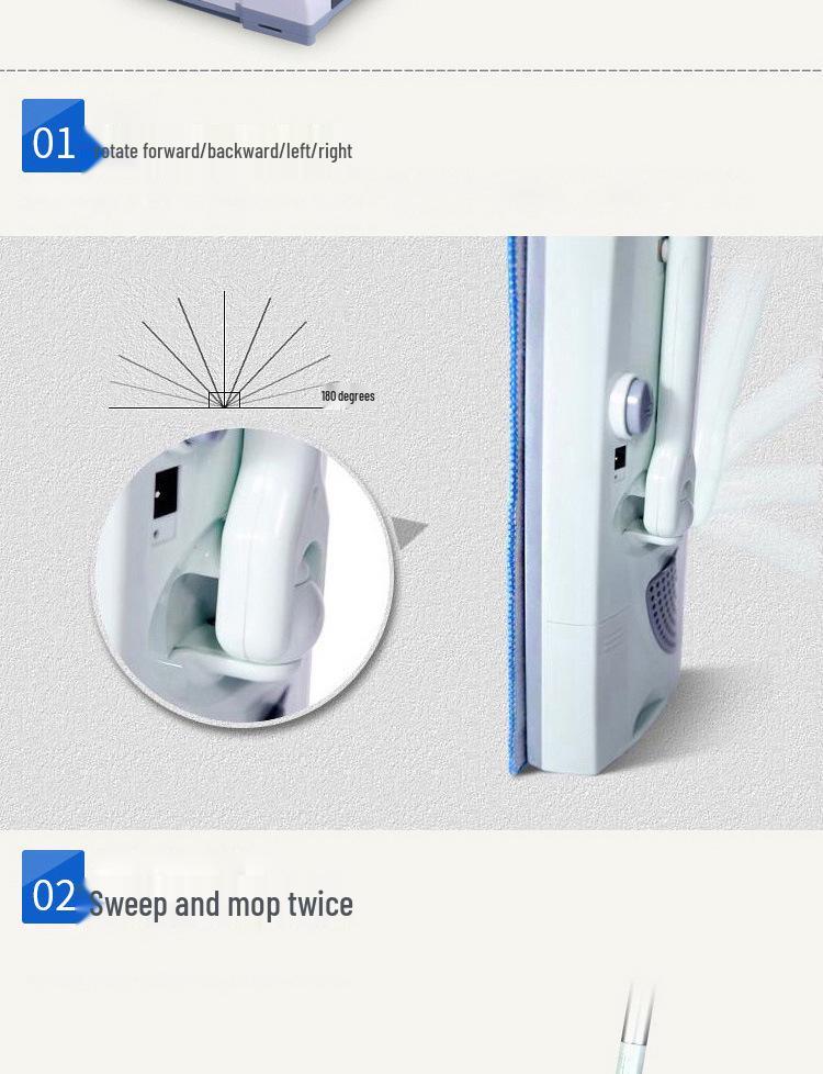 2-in-1 Electric Mop & Sweeper, Hands-Free Washing & Charging Set