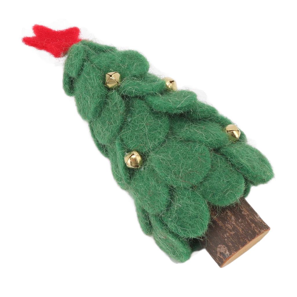 Vlněná plsť Vánoční stromek Dřevo Malé vánoční ozdoby pro domácí výlohu Zelený