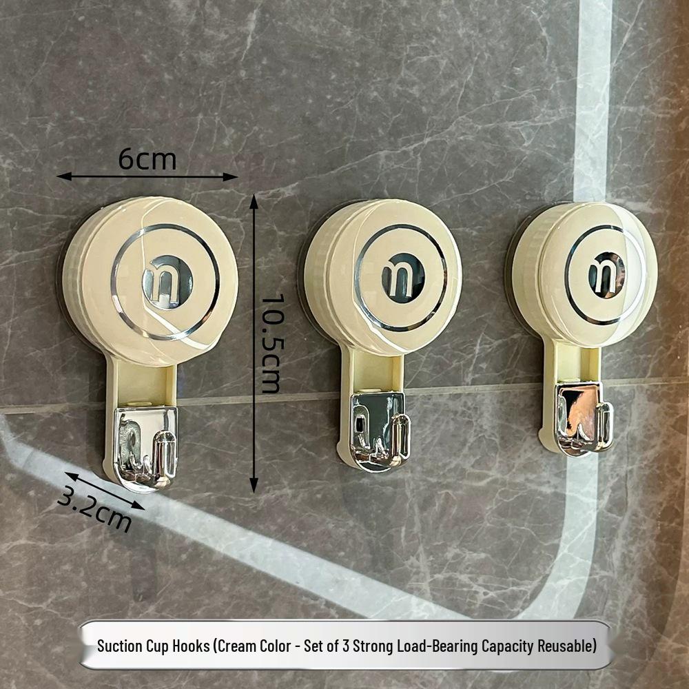 Powerful Suction Hook – No-Drill, No-Trace Adhesive for Bathroom Doors and Walls, Ideal for Towels and Clothes.