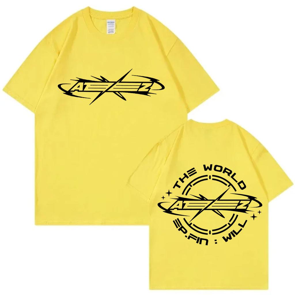 Ateez New Album The World Ep Fin Will Graphic T Shirts Unisex Women Kpop Hip Hop Oversized Tshirts Fashion Casual Cotton Tshirt