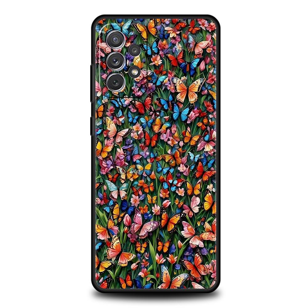 Fjärilsdesign Fodral för Samsung Galaxy A55 A35 A15 A14 A13 A25 A54 A51 A71 A72 A73 A32 A52 A41 5G Mjukt TPU-skal Fundas