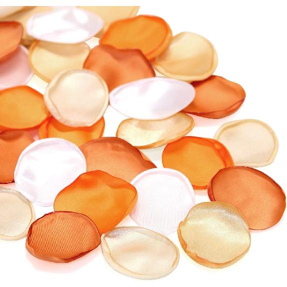 300pcs Orange Rose Petals, Artificial Flower Petals Fall Wedding Decor Flower Girl Petals Terracotta Flower Petals for Wedding Aisle Runner Scatter