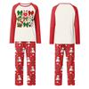 Christmas Print Family Matching Pajama Set with Long Sleeve Round Neck Top and Pants for Parents and Kids