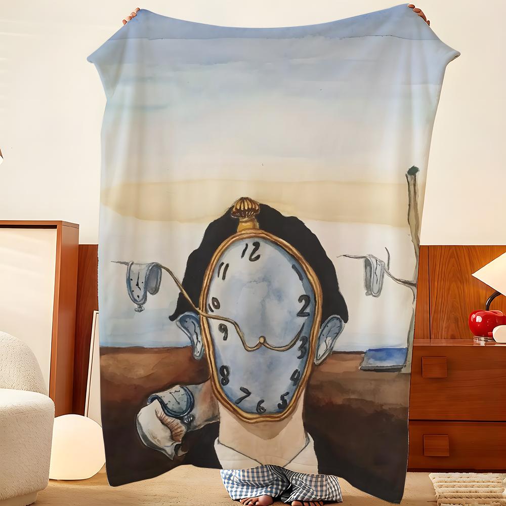 Artist S-Salvador D-Dali Throw Flannel Throw Blanket, Lightweight Cozy, Durable Washable cute Cool