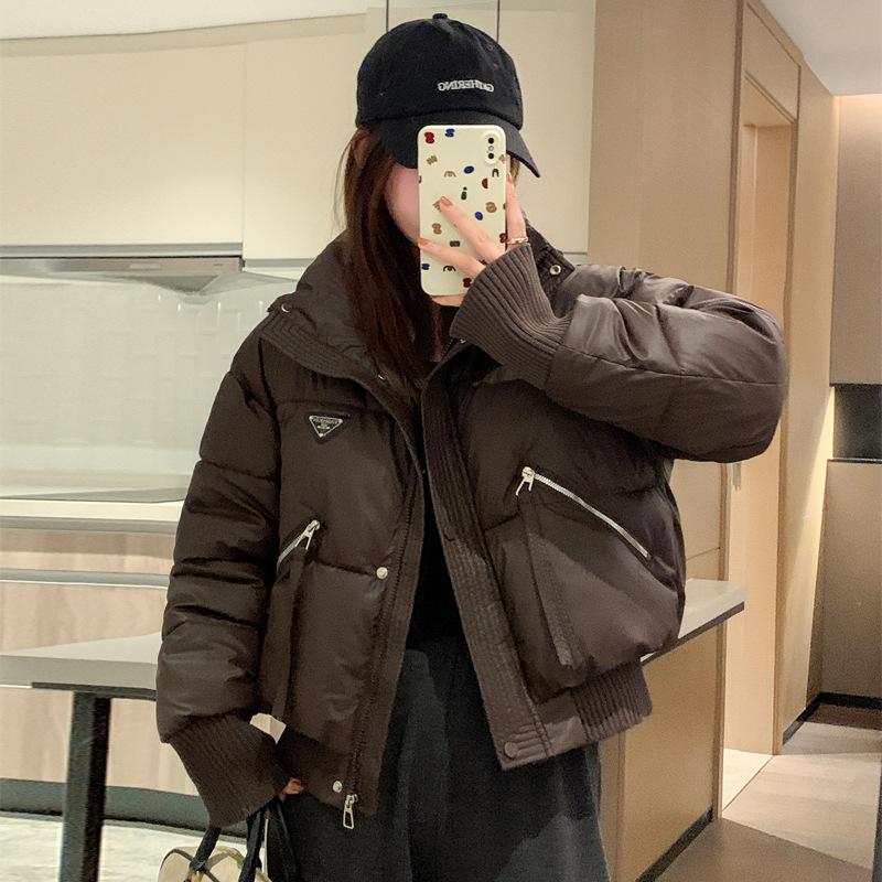 

Пухова куртка з бавовняною підкладкою Жіноча вільна куртка з бавовняною підкладкою Стійка комір Жіноча осіння та зимова коротка товста куртка з бавовняною підкладкою Жіноче пальто XXL