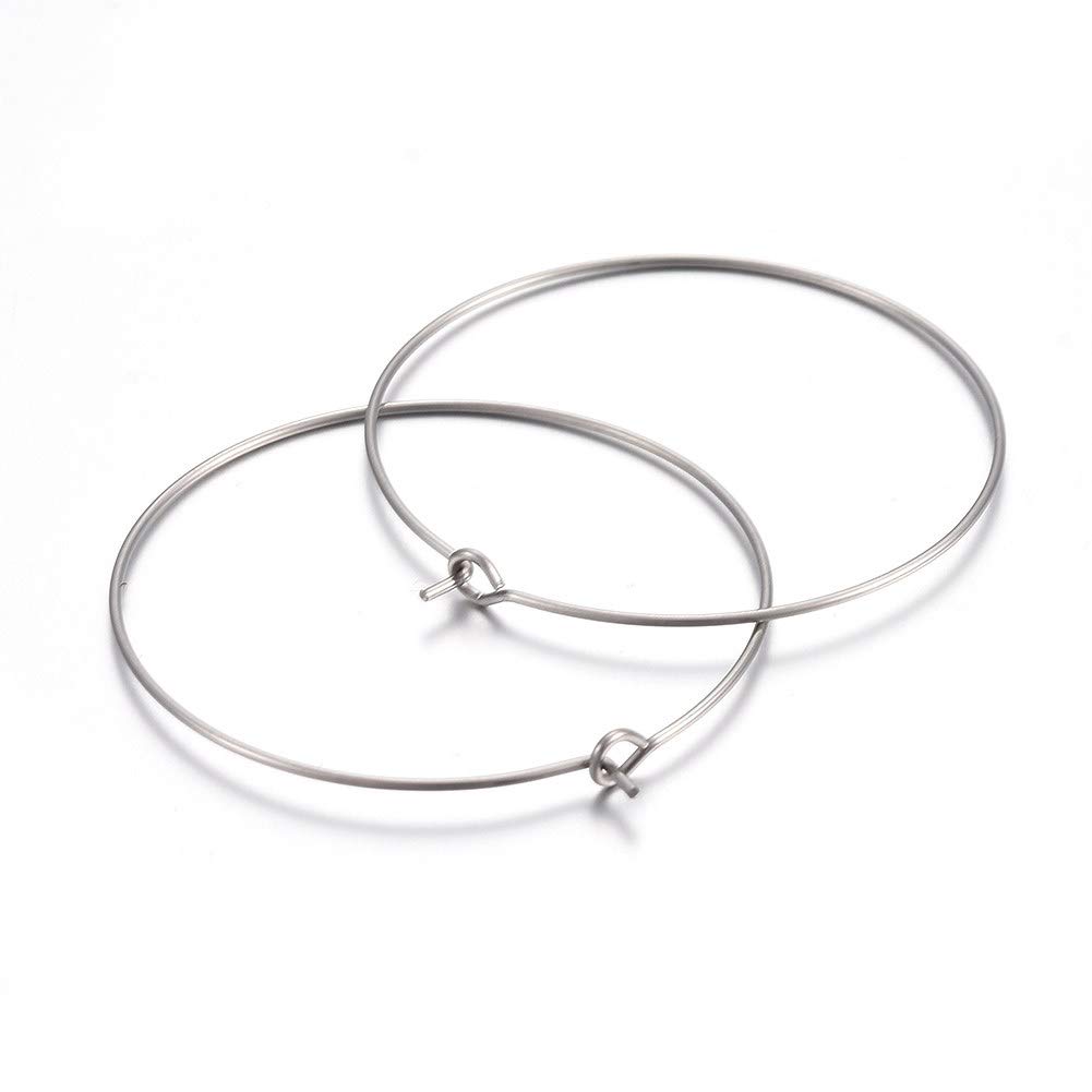 316 Surgical Stainless Steel Wine Glass Charms Rings Hoop Earring Findings DIY Material for Basketball Wives Hoop Earrings Stainless Steel Color