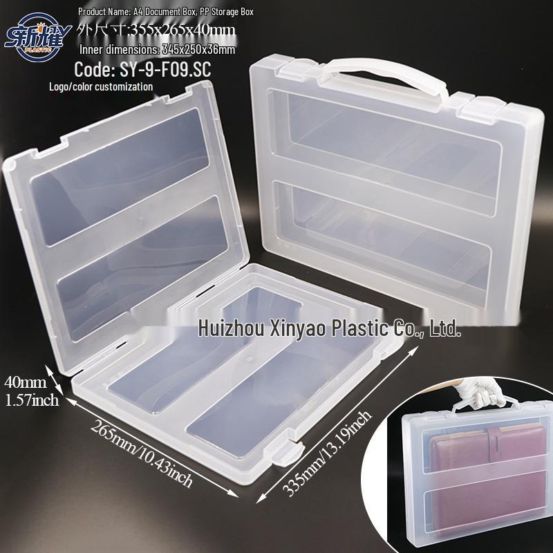 Large Capacity A4 File Box with Pen Slot & Clipboard for A5 Paper Storage