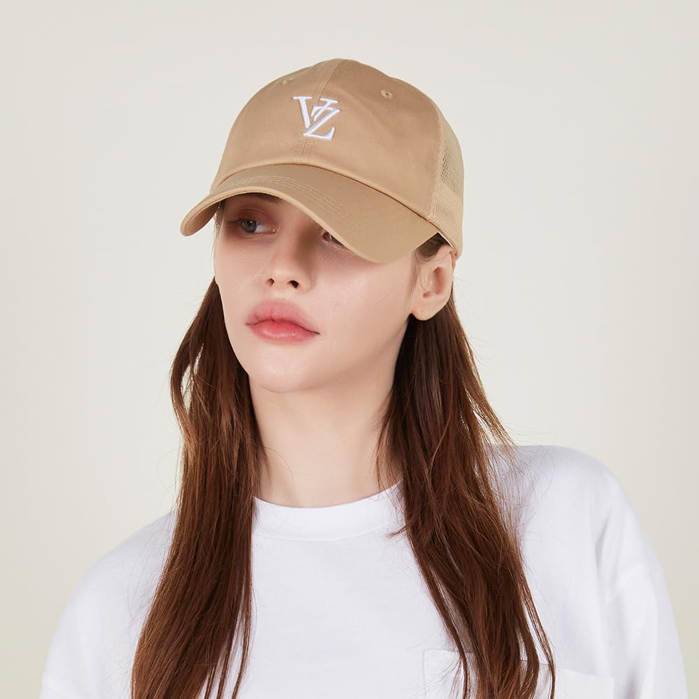 3D Monogram Side Mash Ball Cap Beige [VARZAR]