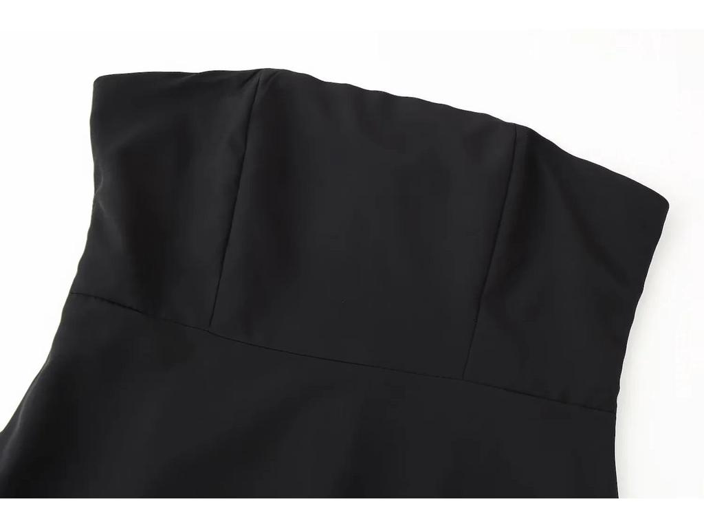 European-American Women's Strapless One-Shoulder Sleeveless Fashion Dress